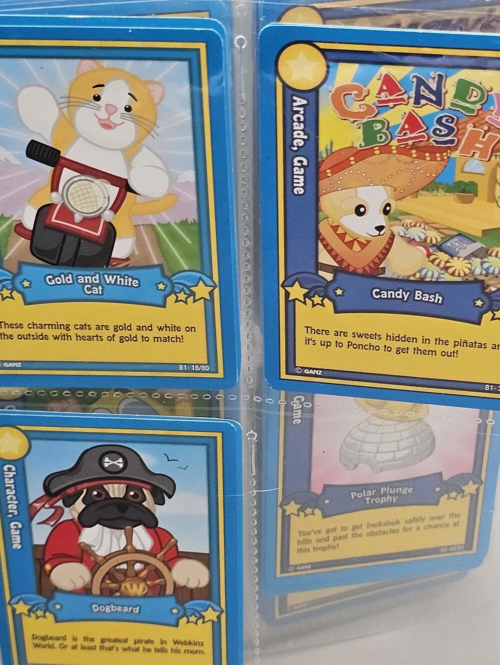 Webkinz Trading Card Album Assorted Cards Book Playing Dog Cat Monkey Food Fun